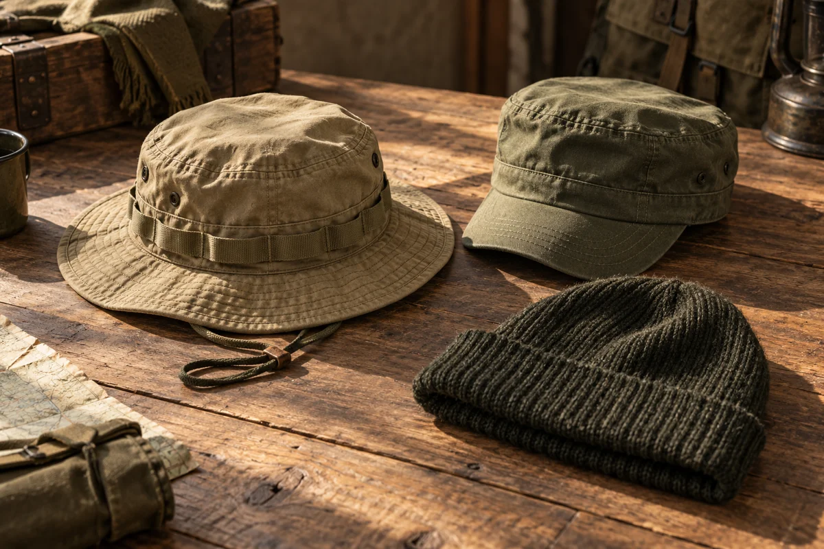 Illustrative headwear still life