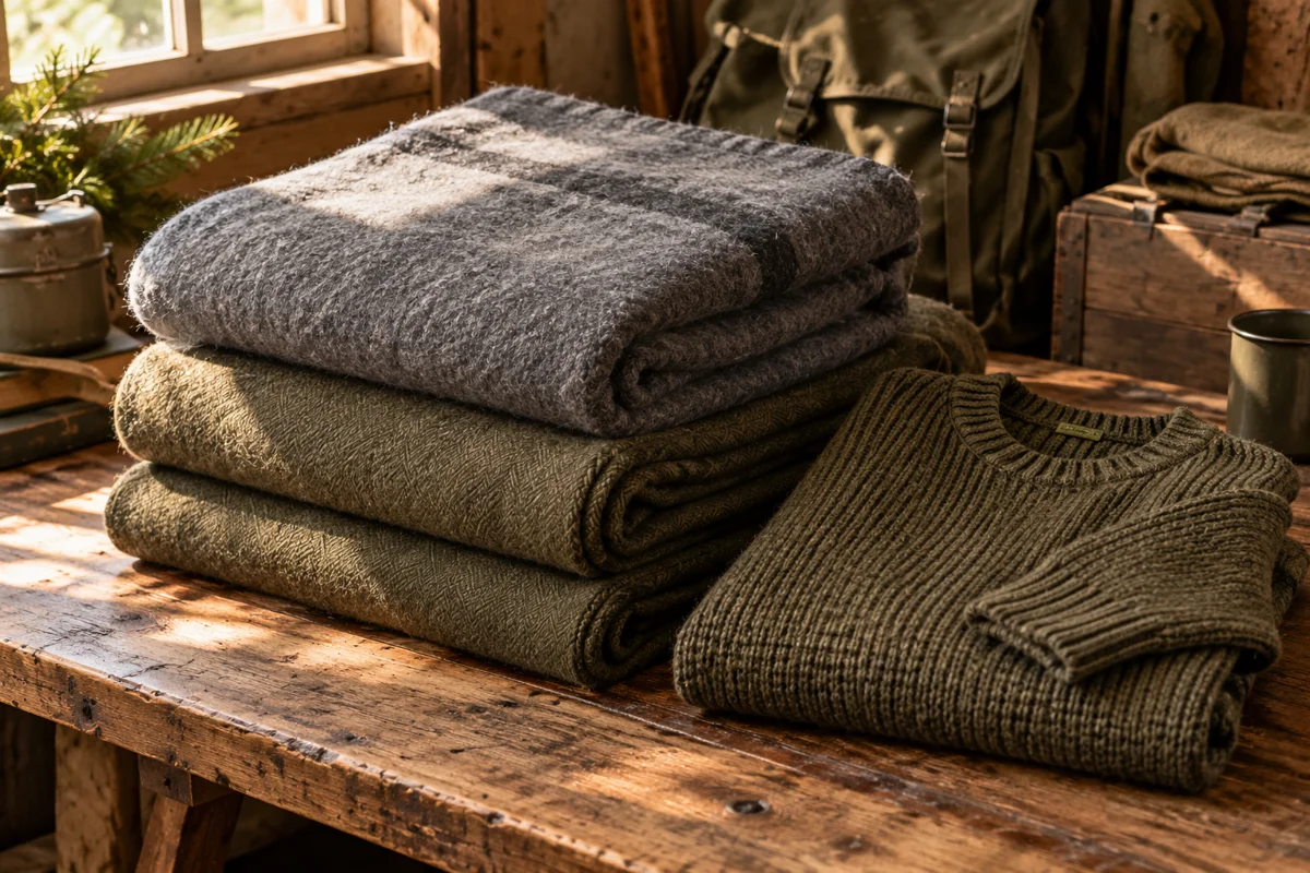 Illustrative wool & layers still life
