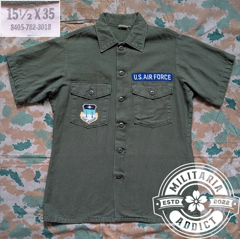 Seller listing photo: Olive short-sleeve utility shirt